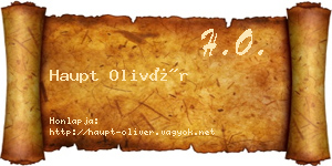 Haupt Olivér névjegykártya